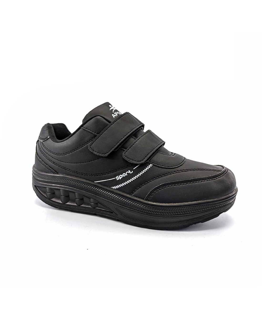 Rocker sole shoes BW8-3 with strap ons upper side photo